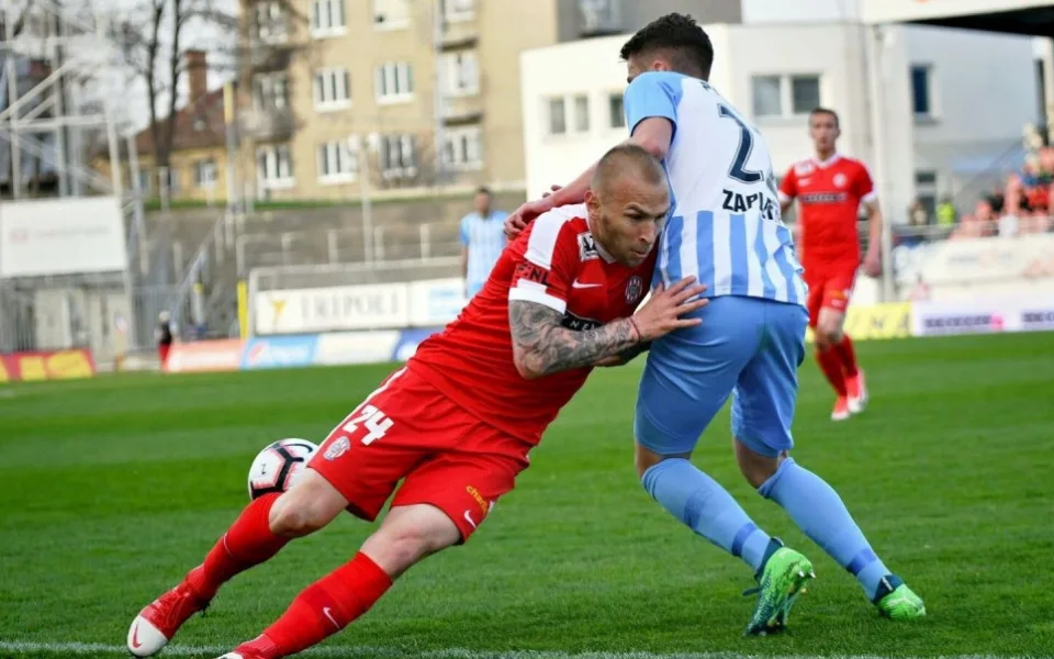 Moment ze zápasu Zbrojovka - Prostějov