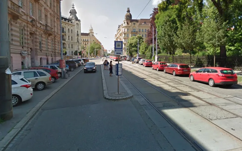 Veveří u zastávky Kounicova