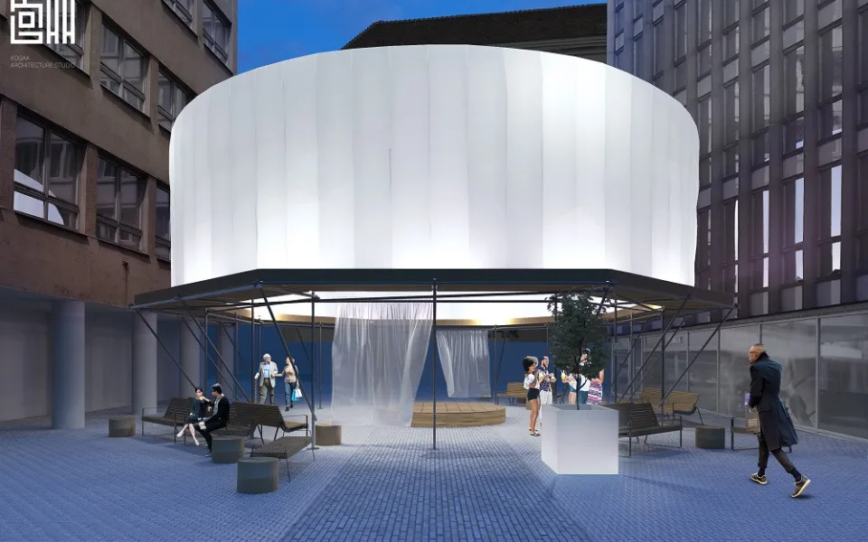 Architektonická instalace na Pohořelci