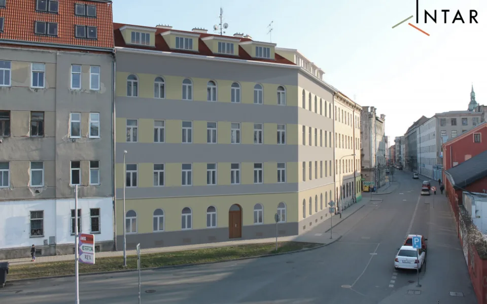 Vizualizace rekonstrukce bytového domu na Podnásepní 2