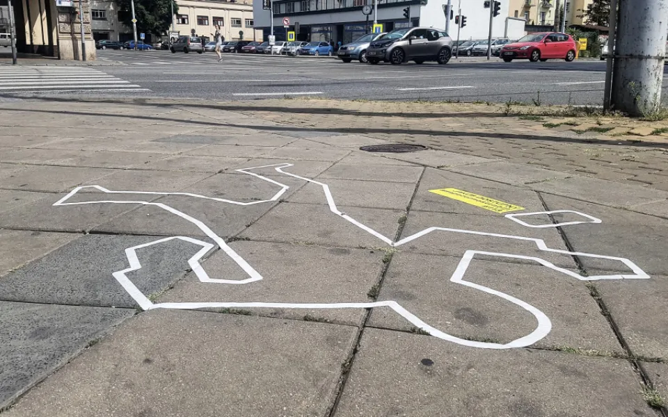 Obrys mrtvého těla v Brně