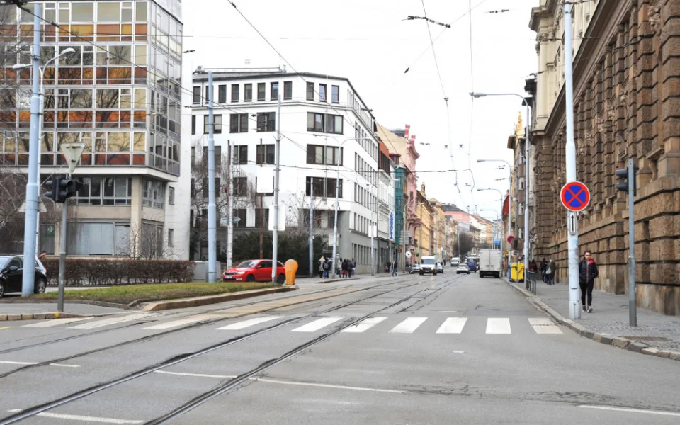 Ulice Veveří od Žerotínova náměstí