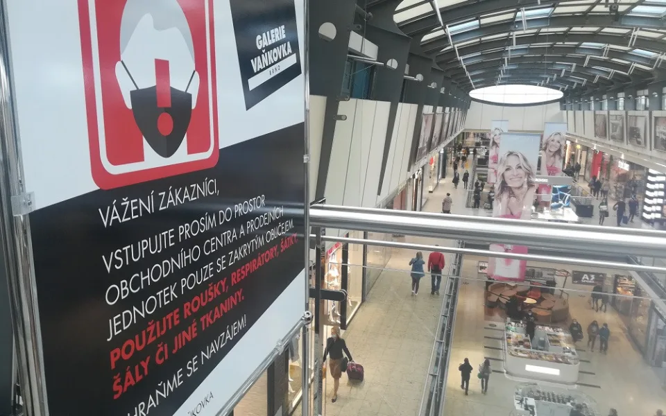 Informační cedule v Galerii Vaňkovka