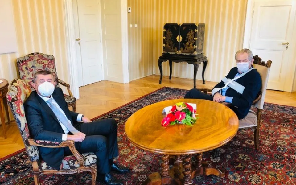 Andrej Babiš a Miloš Zeman v Lánech
