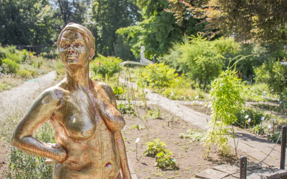 Botanická zahrada v Brně vystavuje sochy, některé z nich vzbuzují kontroverzi