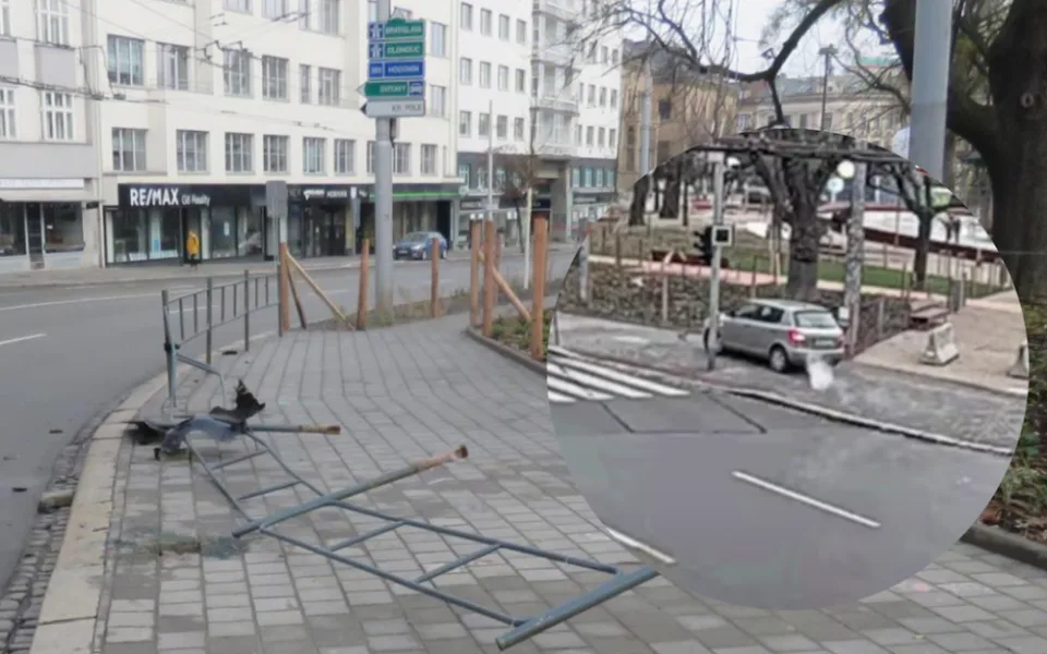 Opilý mladík předvedl zběsilou jízdu v centru Brna. Ničil auta, zábradlí a mířil na vánoční trhy