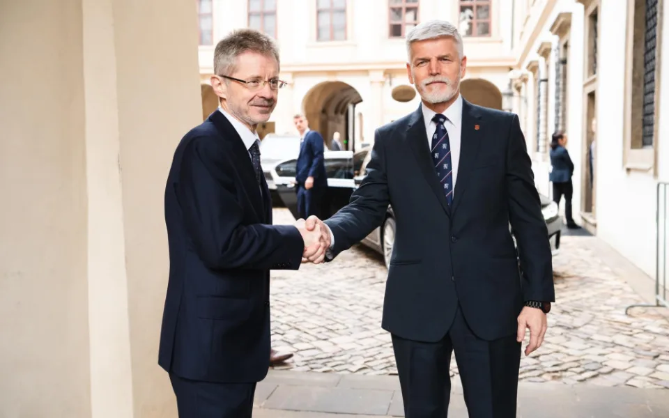 Petr Pavel při návštěvě Senátů s Milošem Vystrčilem