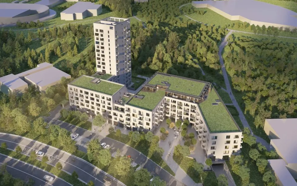 Nad Arboretem. Přes 230 bytových jednotek v moderním komplexu obklopeném zelení