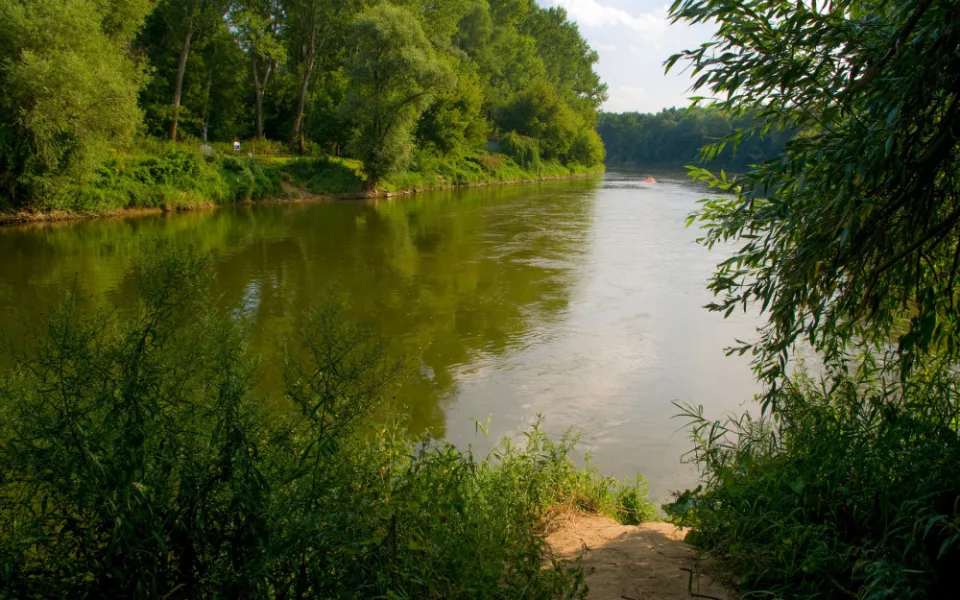 Soutok Moravy (vlevo) a Dyje (vpravo)