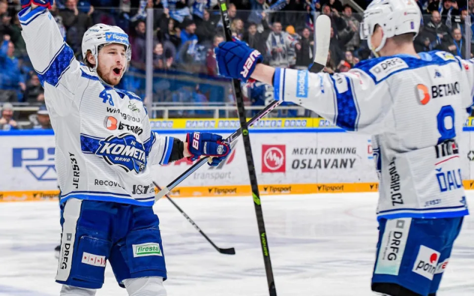 Kometa vypráskala Kladno osmi brankami. Hattrickem zazářil Vincour