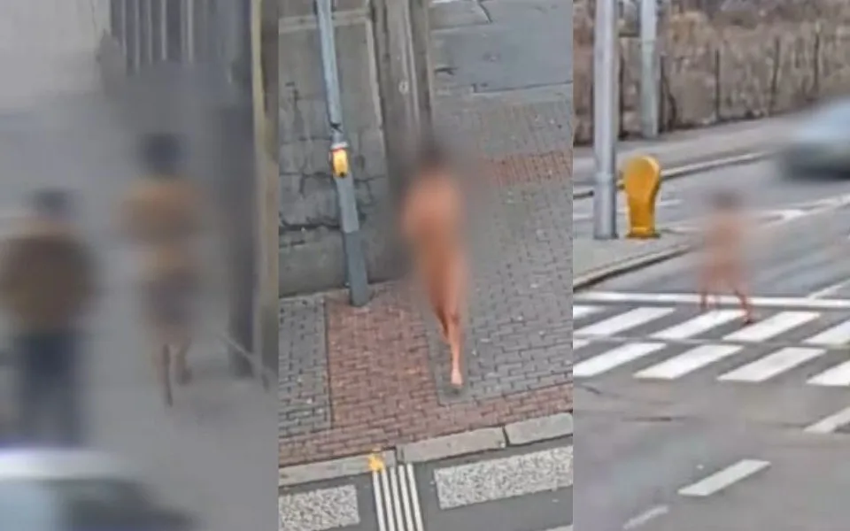 VIDEO: Ulicemi Brna běžela nahá žena. Tvrdila, že jí do hlavy leze blázen, se kterým se má kamarádit