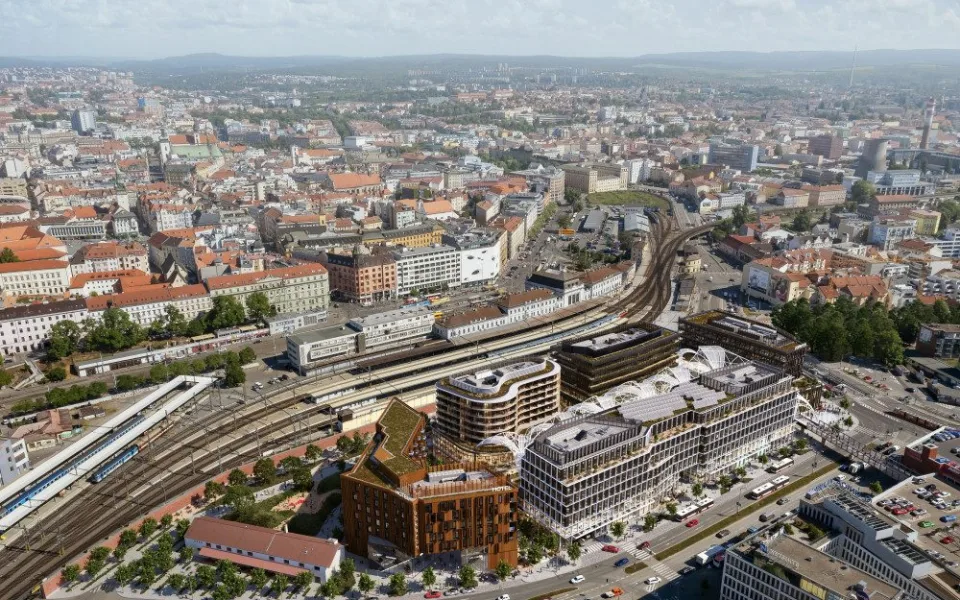 VIZUALIZACE: U hlavního nádraží v Brně vyroste komplex s obchody i byty. Nahradí chátrající Prior
