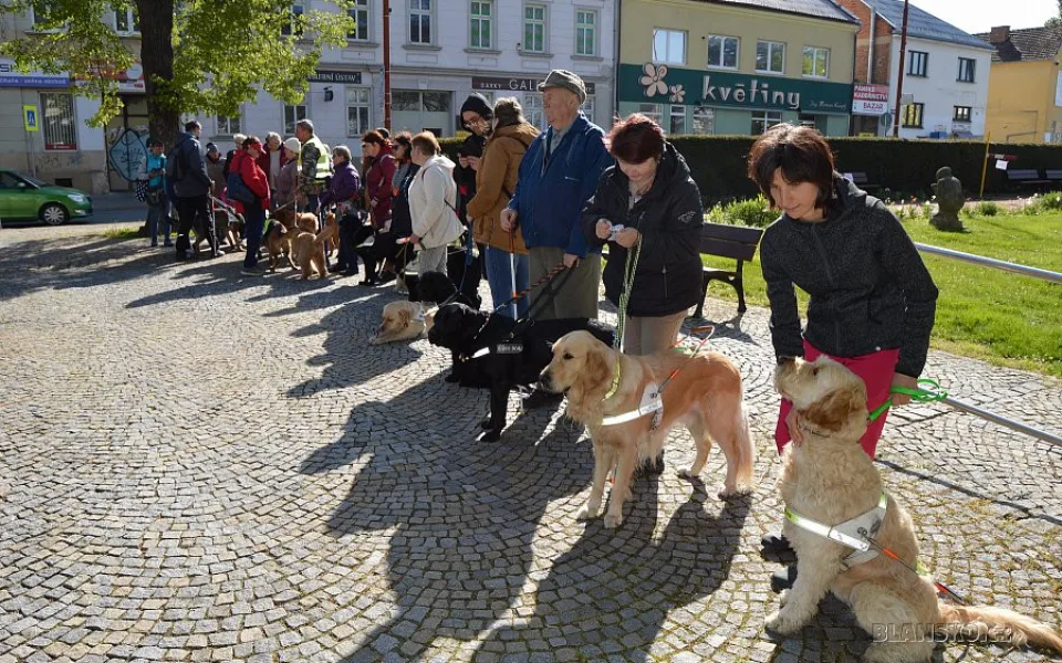 Do Blanska dorazili nevidomí z celého Česka. Jejich vodicí psi se v dovednostní soutěži utkali o játrové medaile