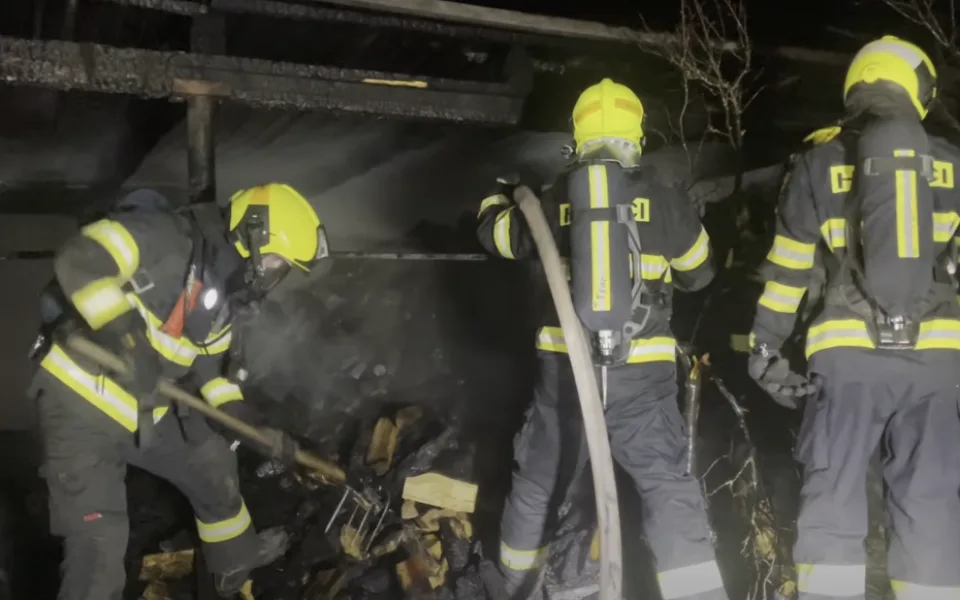 VIDEO: Při požáru u rodinného domu zemřelo několik psů. Příčina vzniku požáru je v šetření