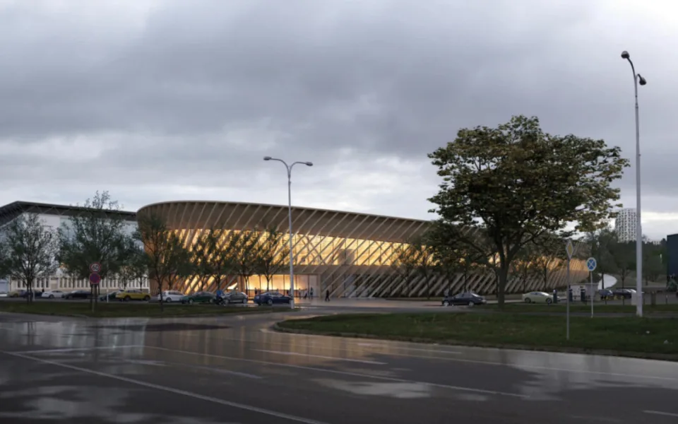 Nová hala pro dráhové cyklisty a atlety v Brně bude vypadat jako dřevěný pavilon
