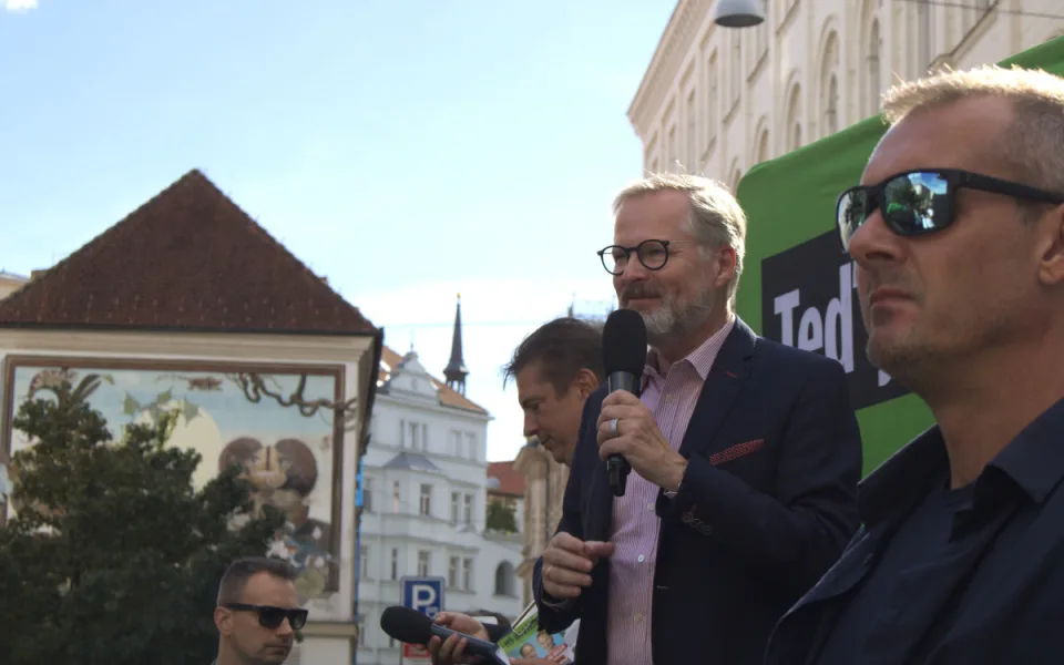 FOTO: Volby na obzoru. Do Brna ve stejný den zavítali Petr Fiala i Andrej Babiš