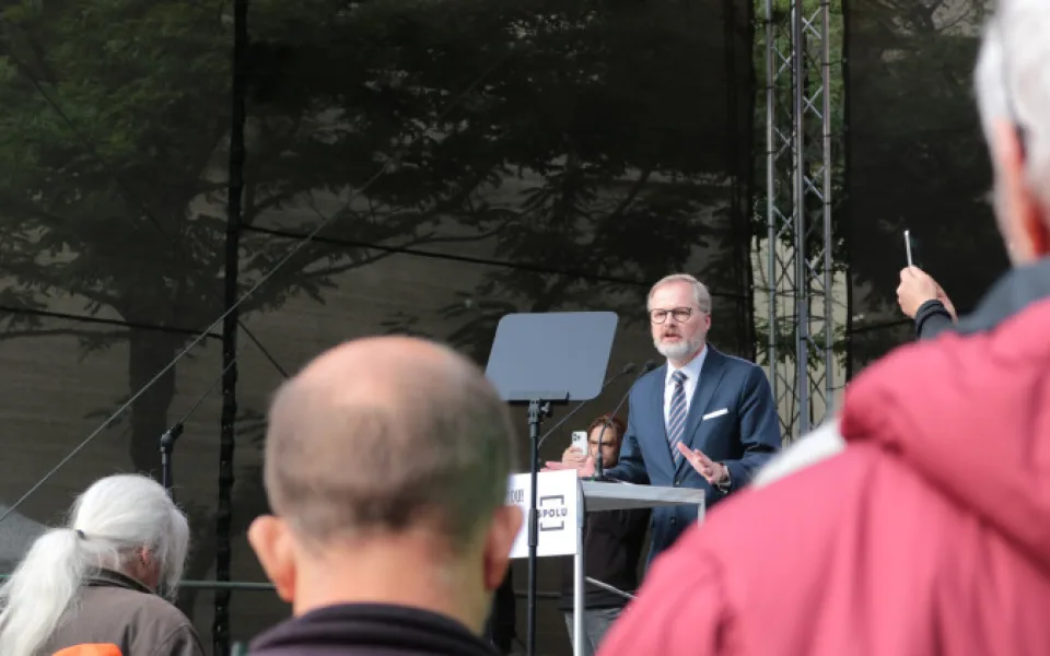 FOTO: Petr Fiala přijel tři dny před volbami do Brna na největší happening koalice