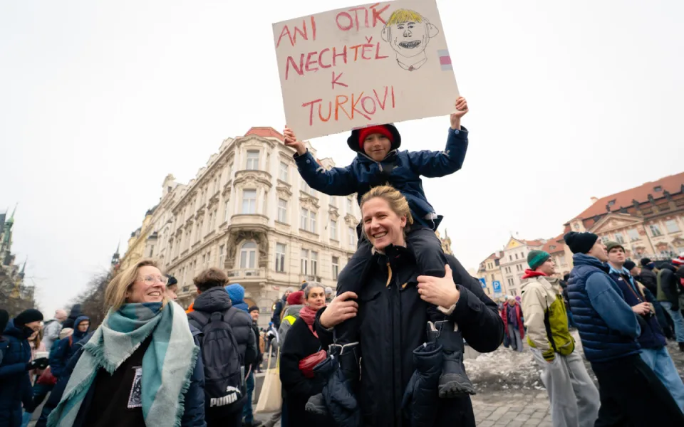 Ilustrační fotografie z demonstrace v Praze