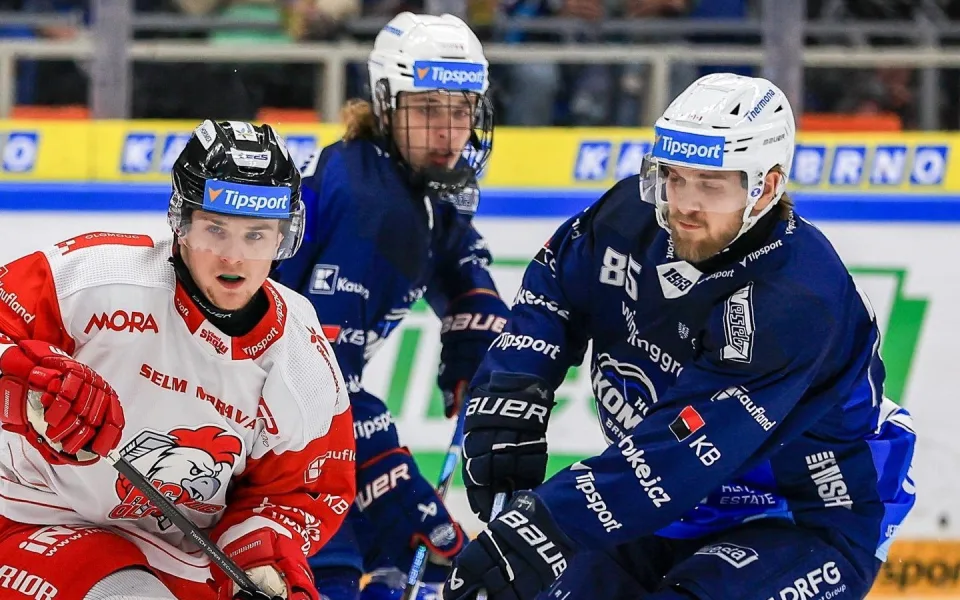 Hokejisté Brna porazili Olomouc 5:4, v čase 59:30 rozhodl Cingel