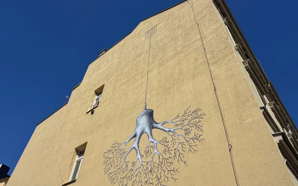 Pouliční umělec zkrášlil centrum Brna, jeho mural připomíná Velkou synagogu